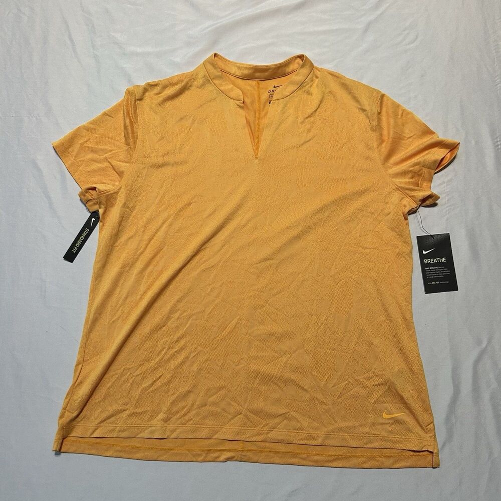 NIKE Breathe Women's Golf Short Sleeve Polo Shirt Size XL Orange